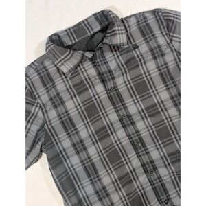 North Face Plaid Polo Vented Button Up Shirt Zip Pocket Outdoor Hiking Men Large